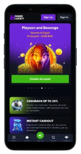 HashLucky Casino aanmelden