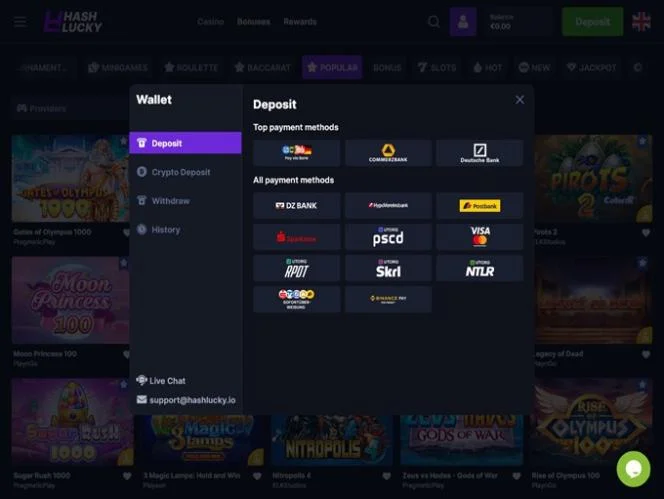 HashLucky_Casino_deposit